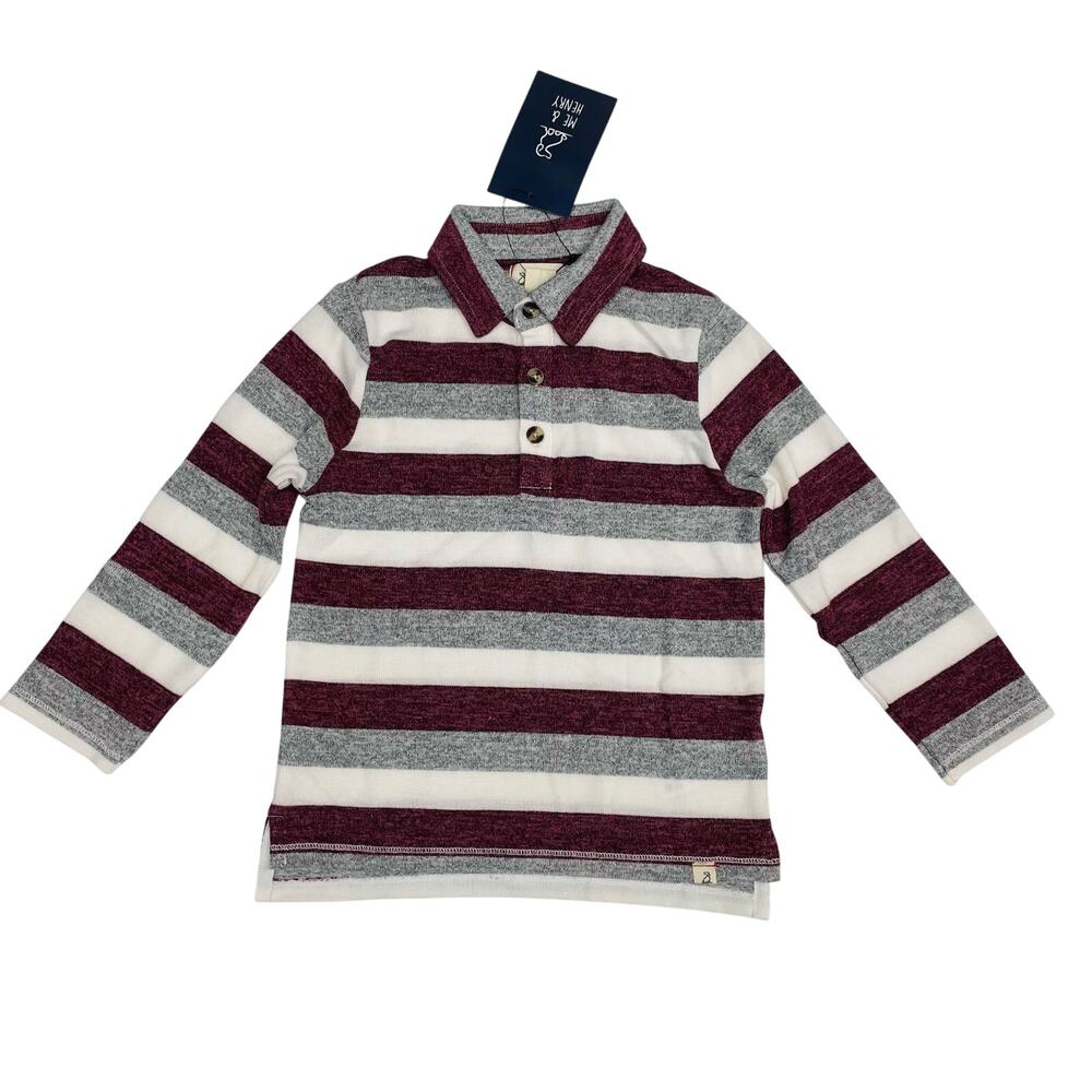 NWT Me & Henry 9/10Y Rust & Cream Harry Polo